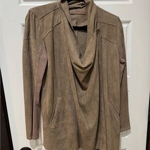 Tan Drape Front Jacket